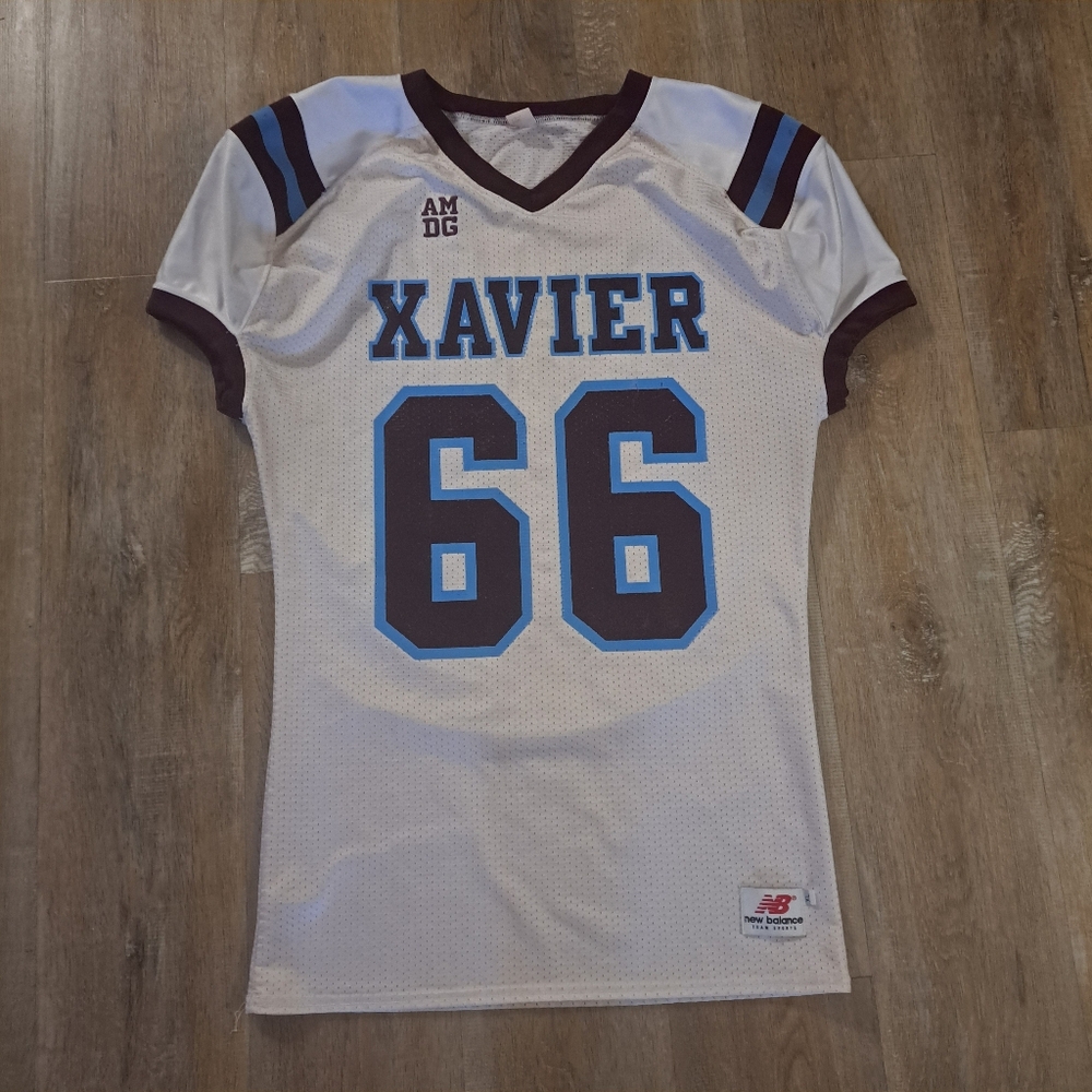 New Balance White Sports Jersey with Red Logo